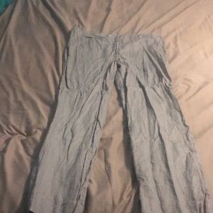 Light gray linen trousers